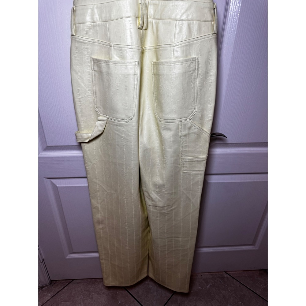 Good American Better Than Leather Overalls Yellow Embossed Carpenter - Picture 8 of 8